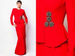 modern style asian dress kurung red.jpg